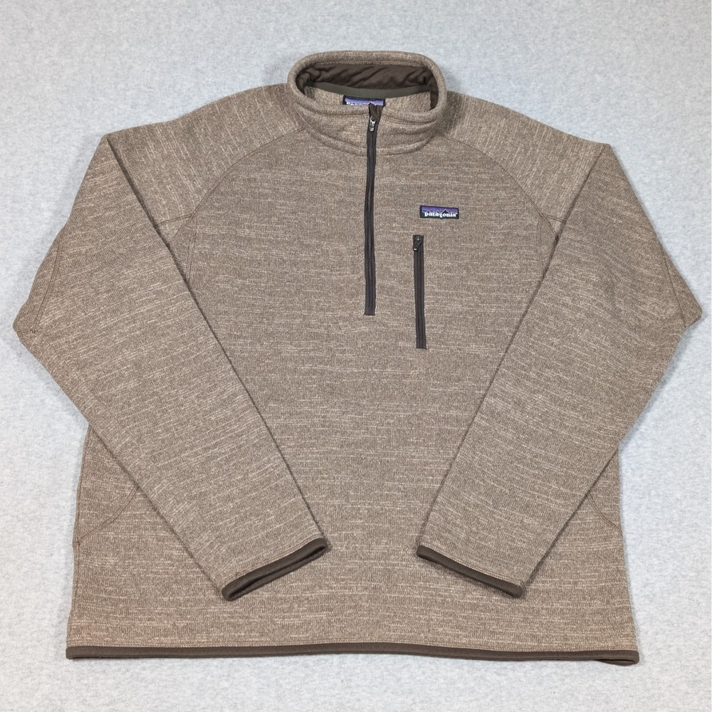 Patagonia Better Sweater 1/4 Zip Pullover Mens Size Large Fleece Light Brown